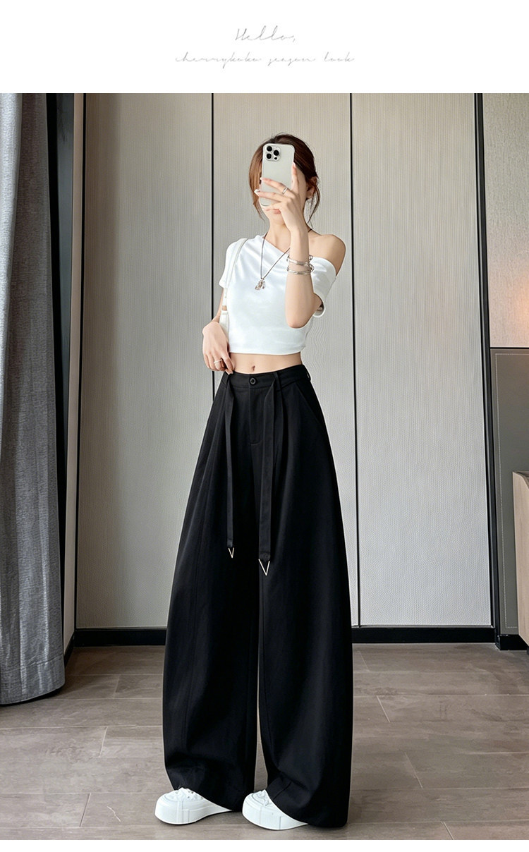 Quần culottes nữ ống rộng cạp cao chất liệu lụa mỏng mùa hè — Trắng thường xuyên chi tiết 40