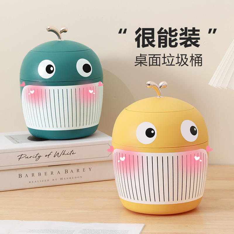 Small Whale Desktop Trash Can Light Luxury Style Cute Mini Office Table Coffee Table Storage Bucket small size Table Bucket