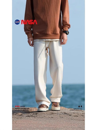 Amazon American Heavyweight Loose Straight Leg Sweatpants for Men - Autumn 2025 New Trend Striped Joggers