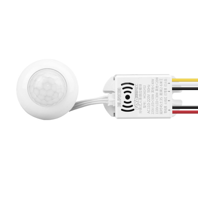 Módulo de inducción de radar infrarrojo humano con interruptor de sonda de retardo inteligente lámpara LED pasillo escalera de alta potencia image 6
