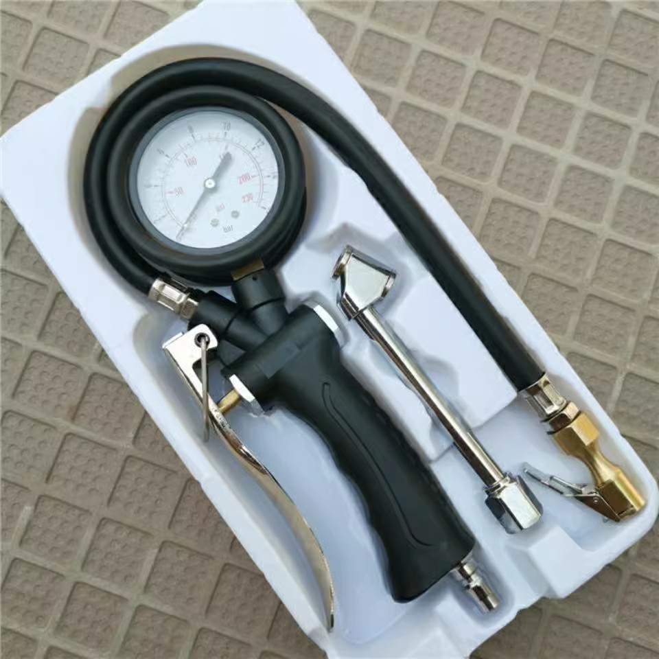 Tire Pressure Gauge Air Pressure Gauge High-Precision Car Tire Pressure Monitor with Inflation Head Counting Display Air Gauge Air Gun