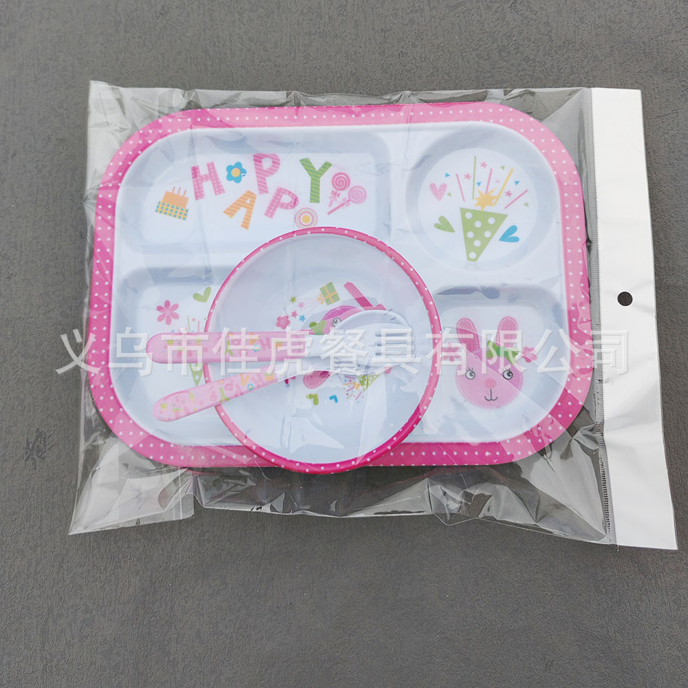 Platos de plástico de melamina platos de cuatro cuadrados platos