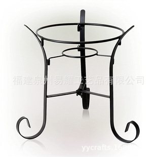 Metal Condensed Ball Stand Indoor and Outdoor Garden Viewing Ball Plant or Flower Pot Stand Black