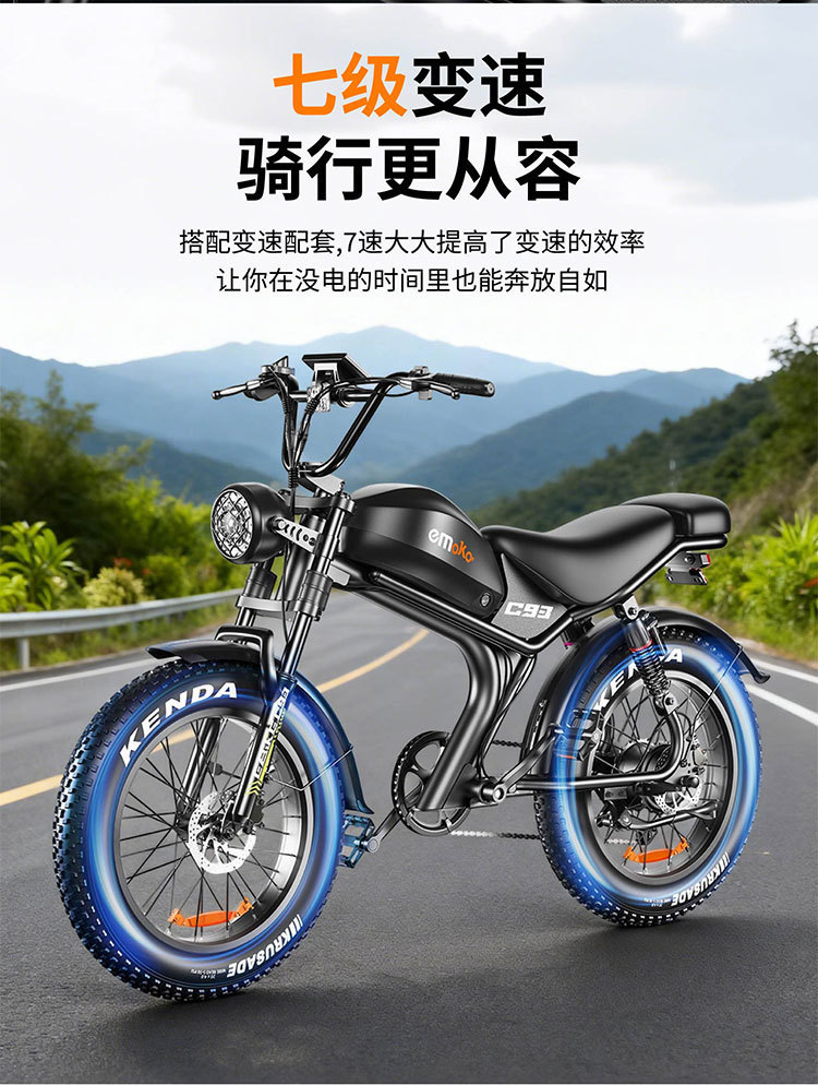 20-inch Fat Tire C93 Dual Drive E-Bike Mountain Off-Road Commuter