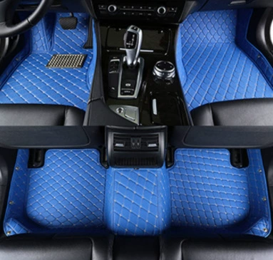 mat right-hand drive car double-layer wire ring Modelə uyğun ayaqaltı - blue