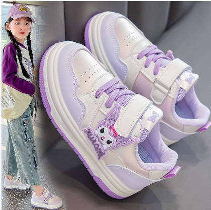 Zapatillas Deportivas Casuales para Niñas de Cuero Artificial Resistentes al Desgaste con Velcro