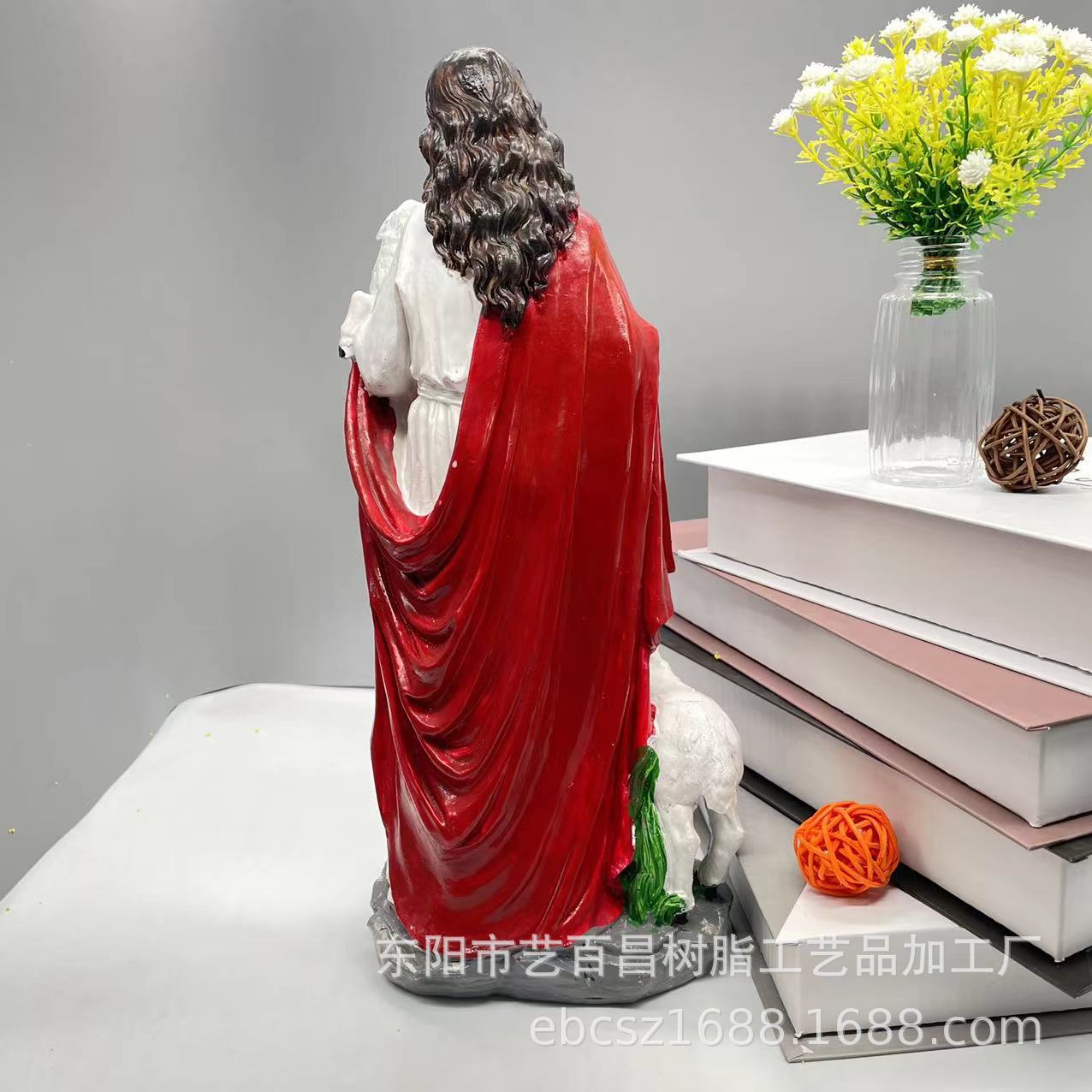 Fabricantes transfronterizos suministran directamente a pastores occidentales europeos muletas para decoraciones de ancianos resina artesanía escultura ornamentos