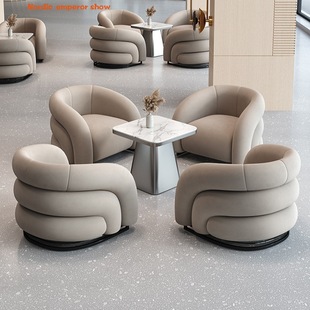 Table and Chair Set Hotel Sales Department Reception Rest Area Sofa Office Beauty Salon Sofa Chair Nordic Minimalist Style