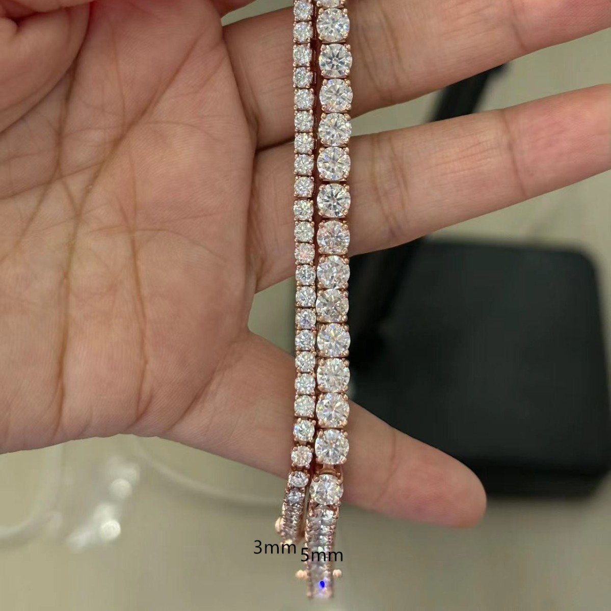 6,5 luz púrpura mujeres tenis pulsera collar s925 plata con incrustaciones mujeres tenis pulsera collar Cadena de plata esterlina