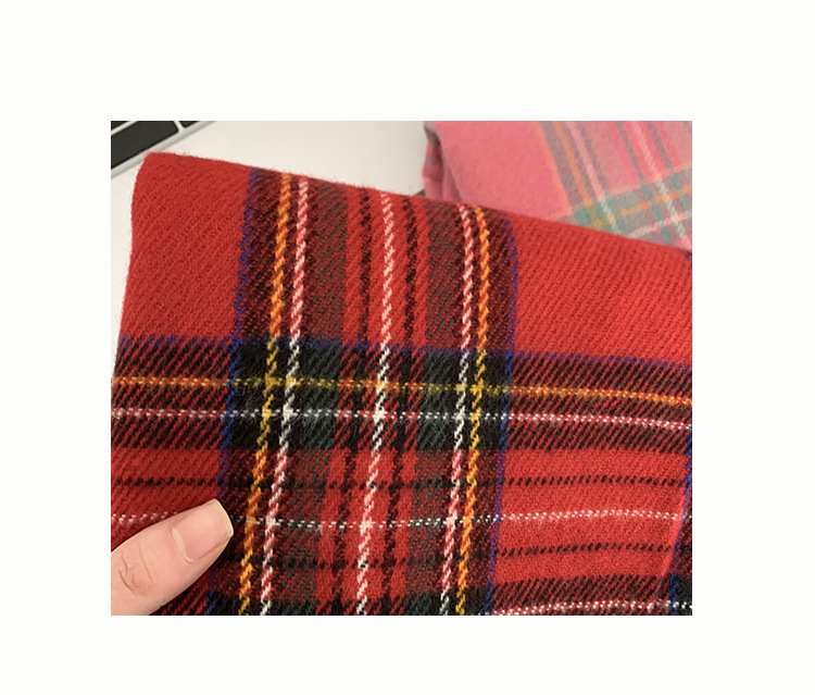 Sweet Style Women's Sweet Plaid Imitation Cashmere Scarf
