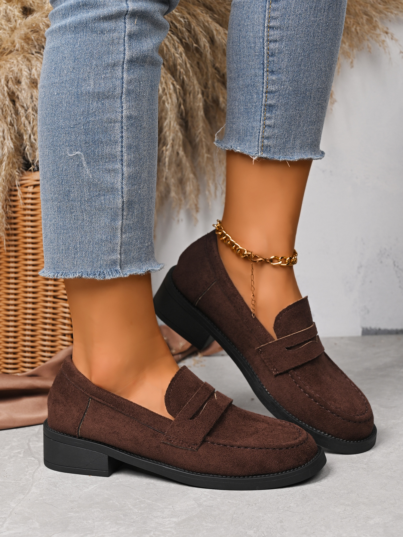 Damen-Slipper im britischen Retro-Stil, niedrig geschnitten, neue Frühlingskollektion_voghion.com