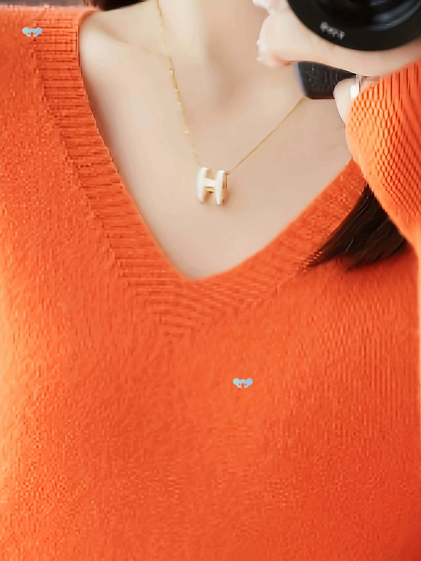 Новые женские однотонные трикотажные изделия с v-образным вырезом, трансграничная дропшиппинг