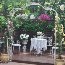 庭院铁艺拱门爬藤架子阳台葡萄蔷薇月季牵引拱形攀爬花架支架创意