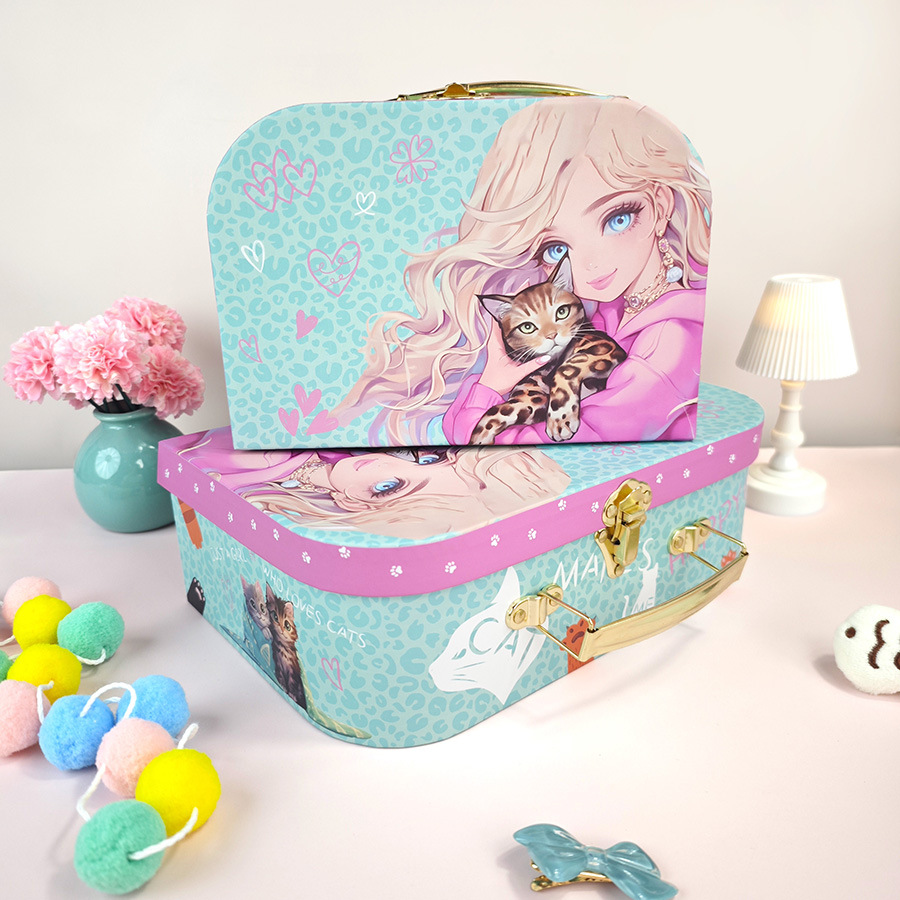 新款母亲节原创设计猫猫女孩套二手提箱礼品手提箱.悬浮盒.