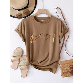 Y 51990 Love crew neck women's T-shirt 爱心圆领女士T恤