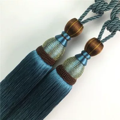 Bedroom Curtain Decoration Tassel – Trailer rope/net/strap - dark-blue-pair-send-small-hook
