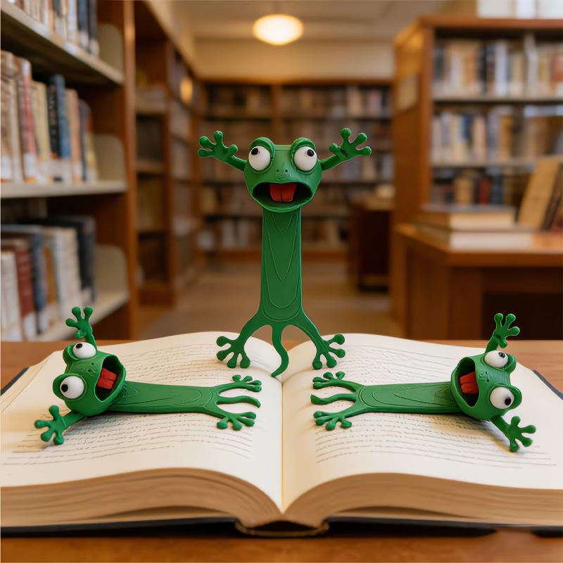 Cross-Border New Product: Quirky 3D Frog Bookmark, Creative Cartoon Cute Stationery Bookmark Cross-Border New Product: Quirky 3D Frog Bookmark, Creative Cartoon Cute Stationery Bookmark