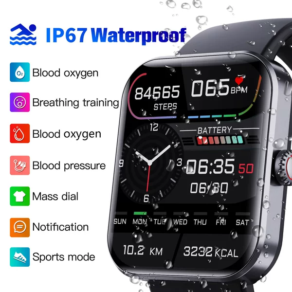 Cross-border F57L smart watch 1.91 HD IPS large screen waterproof heart rate blood pressure blood oxygen factory direct supply watch