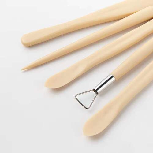 Cross-border pottery tools 5-piece set stone plastic clay carving knife plastic imitation wood DIY handmade pottery clay art knife