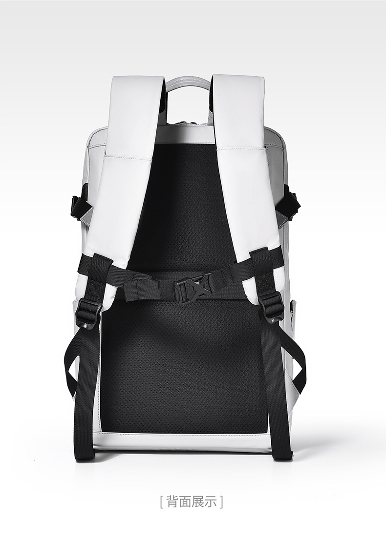 New Dual Shoulder Backpack for Men Fashion Travel Backpack with Reflective Strips Trendy Functional Large Capacity Motorcycle Laptop School Bag