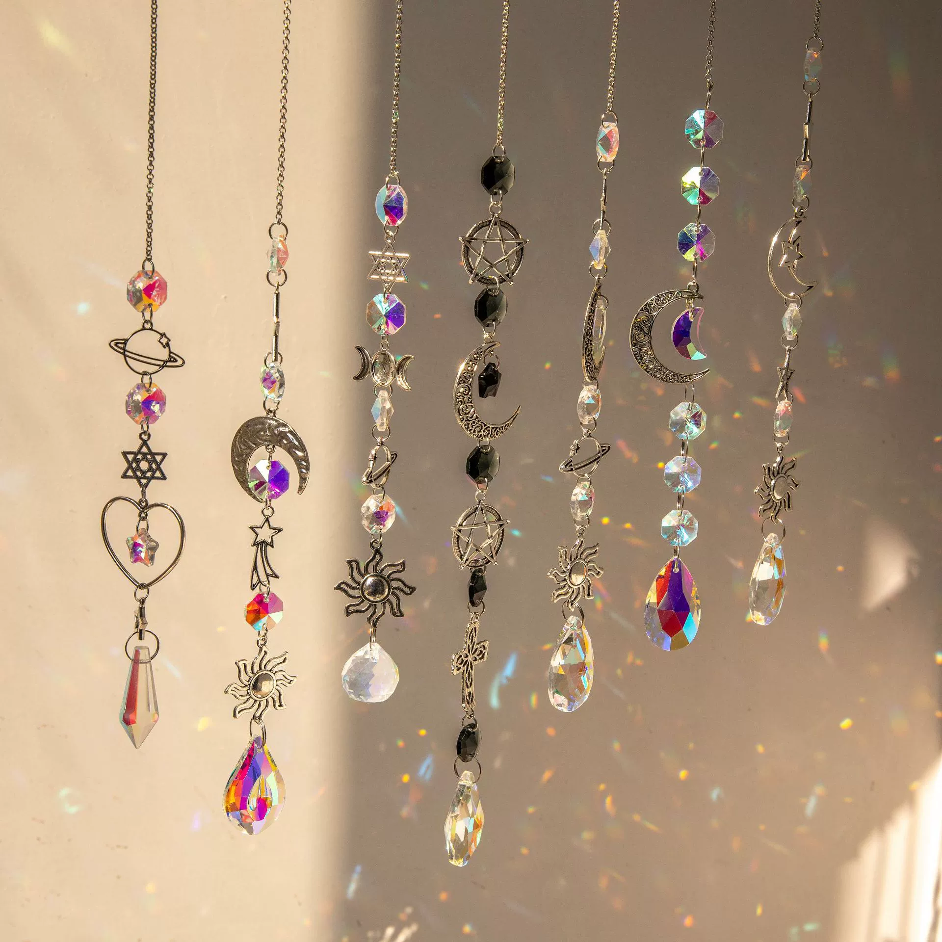 Simple Style Moon Water Droplets Artificial Crystal Pendant Suncatcher Artificial Decorations display picture 2
