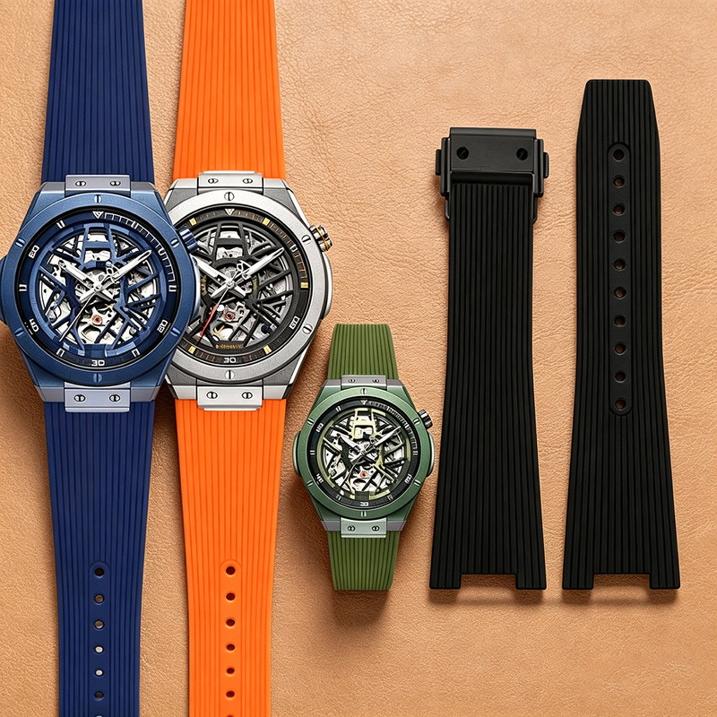 Concave Silicone Watch Strap Compatible with Bell&Ross and Patek Philippe Parrot Gaya Brilliant Series Concave Silicone Watch Strap Compatible with Bell&Ross and Patek Philippe Parrot Gaya Brilliant Series