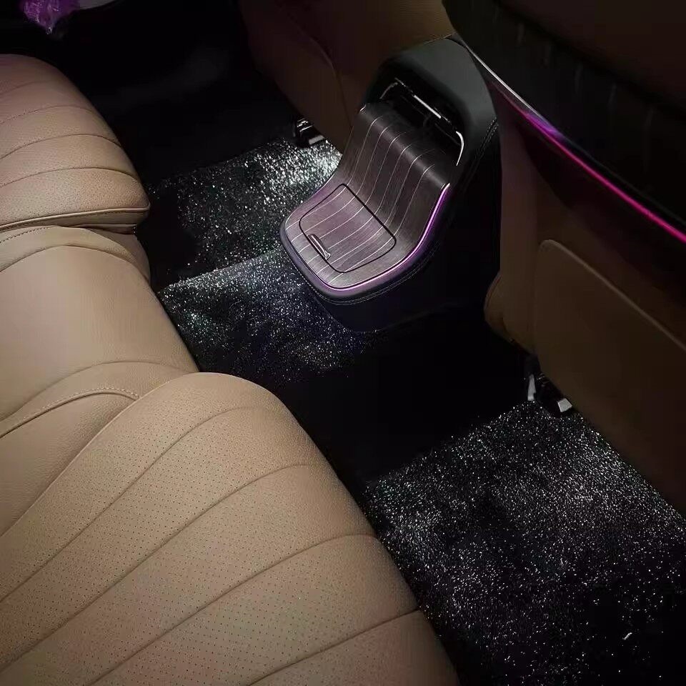 Suitable for starry sky carpet car floor mats, imitation cashmere 2026 new model, plush thickened floor mat, specialized for the upper layer