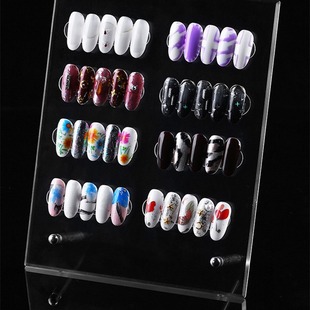Nail art display board acrylic transparent display strip Crystal double-sided adhesive template printing color card works display photo frame