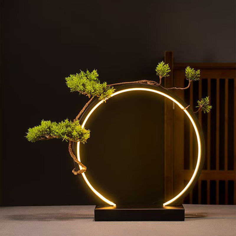 Nuevo anillo de luz LED de hierro forjado chino, fragancia de reflujo, oficina, tienda de muebles para el hogar, salón de té, casa de familia, decoración luminosa, regalo