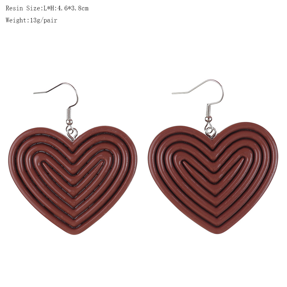 1 Pair Casual Simple Style Heart Shape Plastic Earrings display picture 3