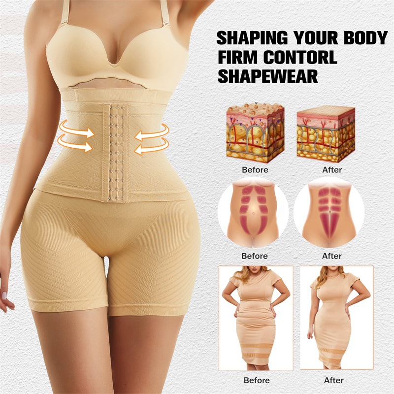 OUmeijia más tamaño cadera levantamiento del vientre que forma los pantalones de las mujeres levantamiento de la cadera pecho presión cintura alta vientre que forma el cuerpo de la cintura alta ropa interior