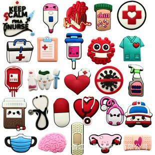 Medical Croc Shoes Flower Shoe Buckle Decorative Buckle Creative Removable Garden Shoe Shoe Accessories Buckle Ready in Stock