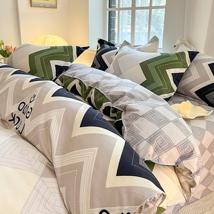 Thickened sanding four-piece student dormitory three-piece set 1.8 meters bed sheet quilt cover bed 4-piece set simple wind winter
