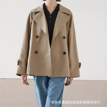 UC&ZA跨境欧美女装2024秋季新款经典英伦风双排扣中长款风衣外套