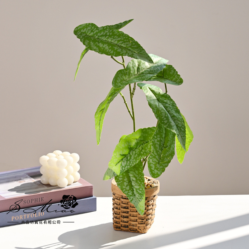 Transfronterizos 10 plantas verdes creativas flores de simulación decorativas de estudio en el hogar plantas verdes artificiales de simulación de plantas en maceta