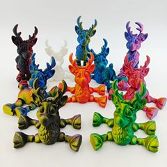 跨境爆款3D打印麋鹿手办仿真动物模型摆件关节可动创意儿童玩具