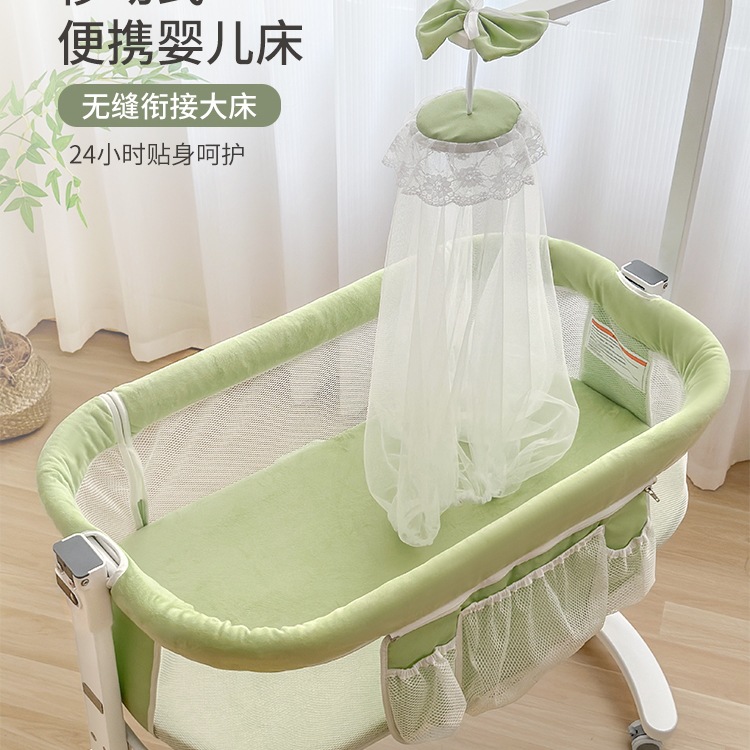 Baby Crib Splicing Large Bed Removable Cradle Bed Newborn Multifunctional Portable Small Apartment Postpartum Center Sleeping Bed