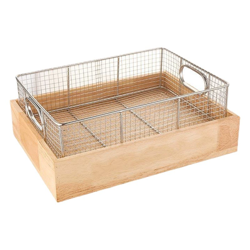 Отель Шведский стол Дисплей для еды Кейтеринг Теплая еда Корзина для жарки из нержавеющей стали Экран фильтра Картофельные жареные палочки Жарочная рама Коммерческая