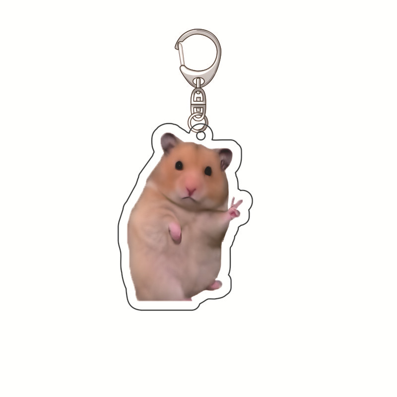 Plátano gato feliz gato acrílico llavero comida gato gato cabeza emoji paquete llavero divertido