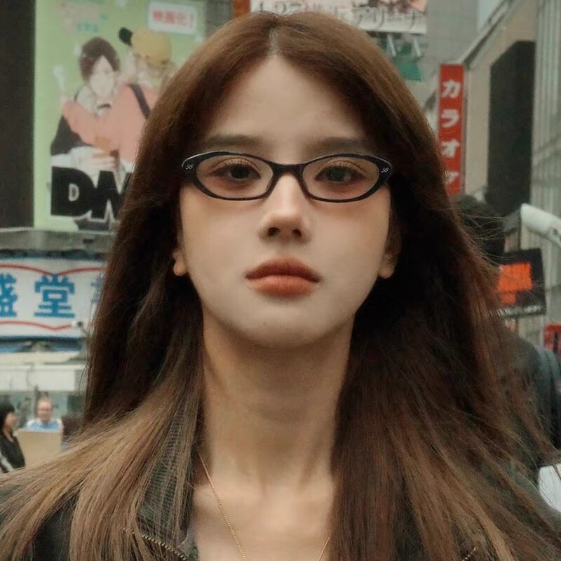日系黑色氛围感眼镜女复古Y2K超轻镜框素颜显脸小可配度数近视镜|undefined