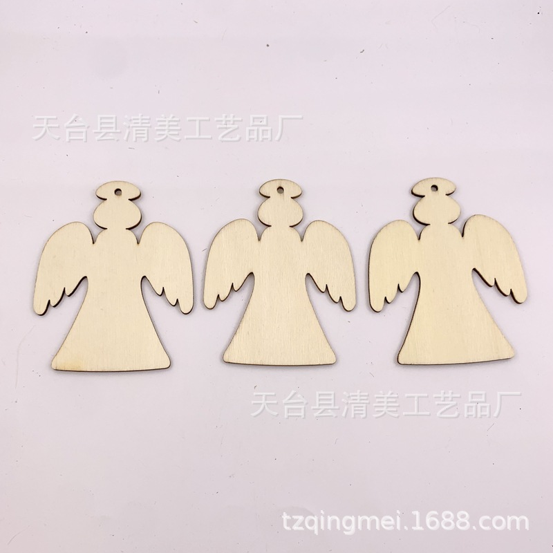 70*90mm registro Ángel viruta de madera Ángel decoración de madera colgante 10 unidades un paquete