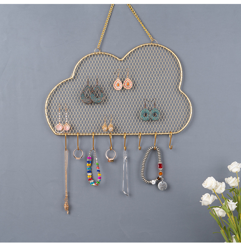 84g Weight Jewelry Rack Classification 1 Piece Quantity Metal Material 1 Piece Metal Fashion Clouds Round Square Jewelry Rack