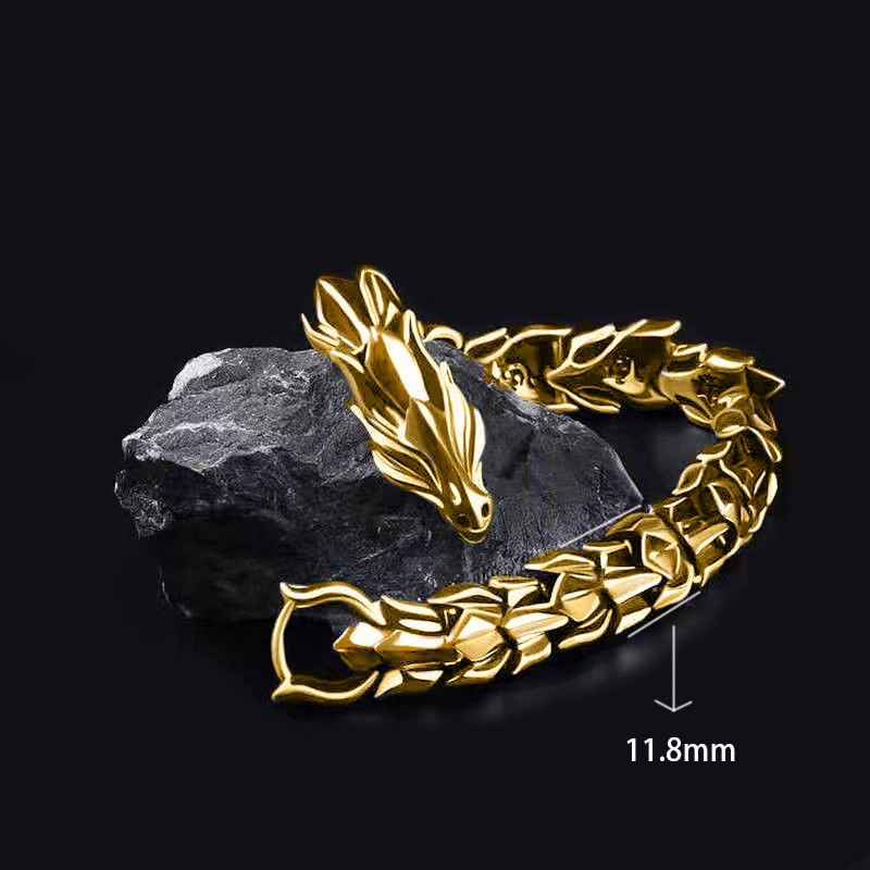 thumbnail image 1 of Pulsera de grifo retro para hombre, pulsera de hip-hop, pulsera de quilla punk, joyería de mano de 11,8mm de ancho y 20cm de largo, 1 of 2