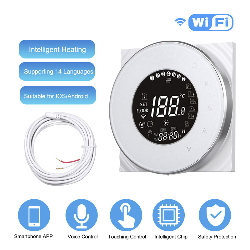 Bht-6000 Intelligent Digital Display Temperature Control Panel Wireless Wifi Electric Floor Heating Thermostat Sauna Room Heating Wall-Mounted Boiler
