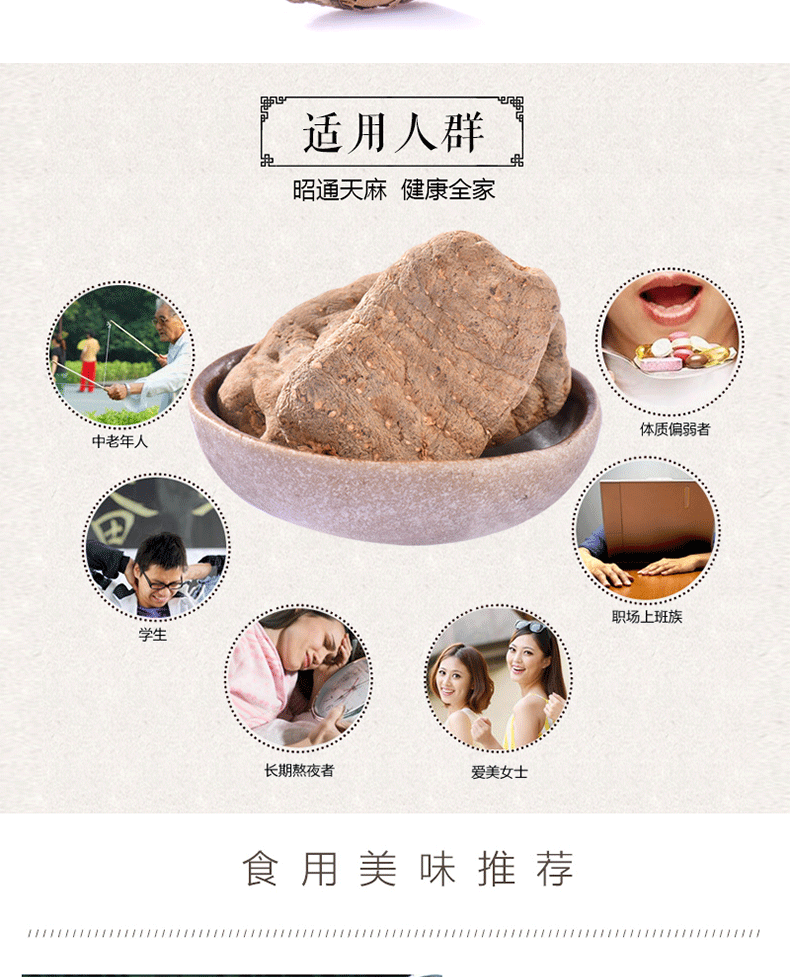 Yunnan Zhaotong Black Gastrodia Dried Slices 500g Premium Tian Ma Herbal Root details