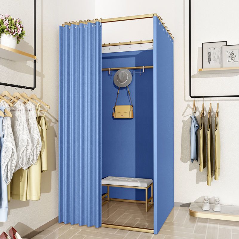 Tienda de ropa, centro comercial, vestuario de ensamblaje, sala de prueba móvil simple, cortina de puerta, piso, estante de exhibición portátil, vestuario
