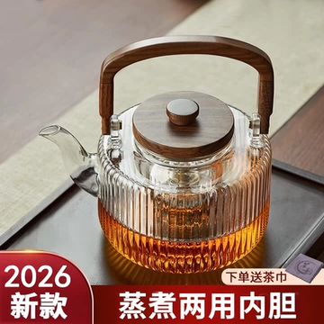 玻璃蒸煮茶壶耐高温明火烧水壶提梁煮茶器电陶炉专用茶炉套装茶具