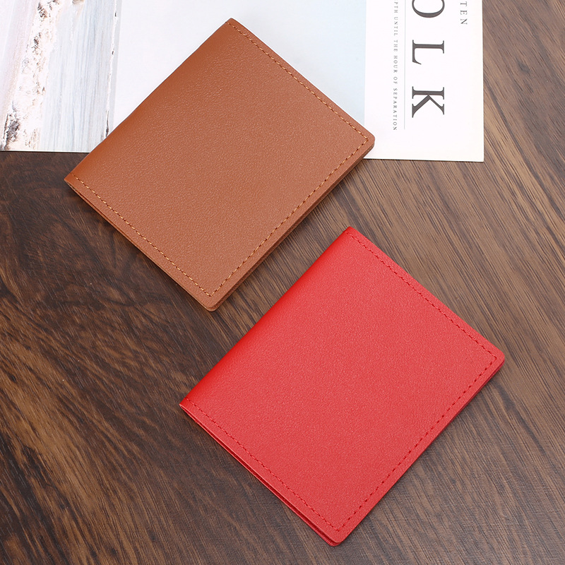 Titular de la tarjeta de las mujeres ultrafino pequeño banco titular de la tarjeta de identificación Licencia de Conducir pequeña billetera simple delgada anti-desmagnetizante titular de la tarjeta