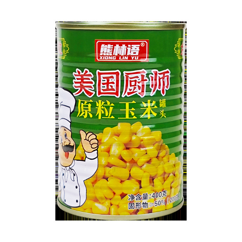 Xiong Linyu American Chef Sweet Corn Kernels Canned Fresh Corn Commercial Factory Direct Wholesale 400g * 24 Cans