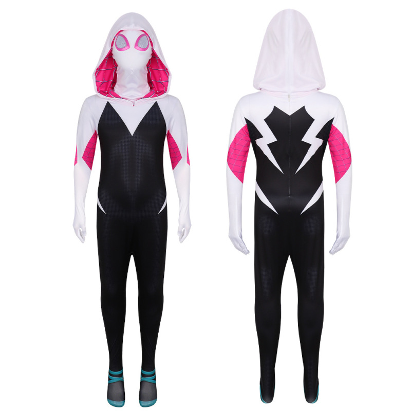 グウェンスパイダータイツマンコス衣装パラレルユニバース服コスプレジャンプスーツ子供大人の衣装|undefined